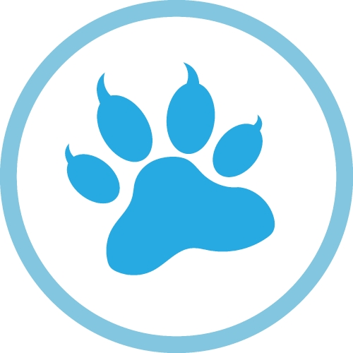 Animal paw print icon sign design