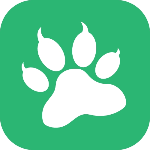 Animal paw print icon sign design