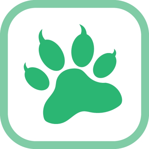 Animal paw print icon sign design