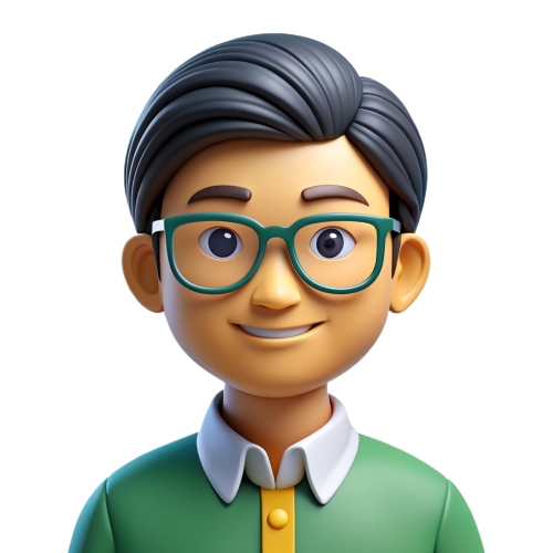 Asian man wearing glasses people icon character cartoon