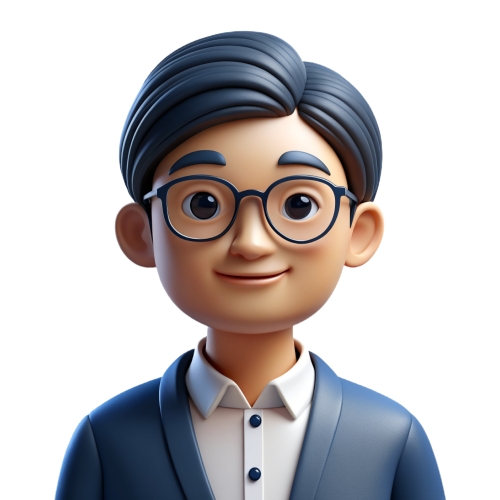 Asian man wearing glasses people icon character cartoon