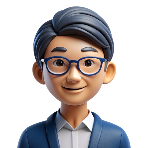 Asian man wearing glasses people icon character cartoon