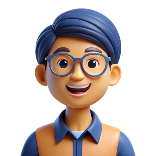 Asian man wearing glasses people icon character cartoon