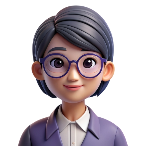 Asian woman wearing glasses people icon character cartoon