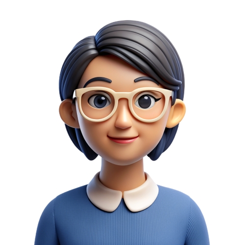 Asian woman wearing glasses people icon character cartoon