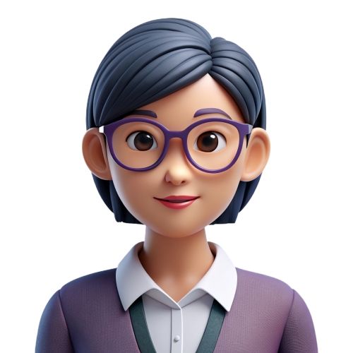 Asian woman wearing glasses people icon character cartoon