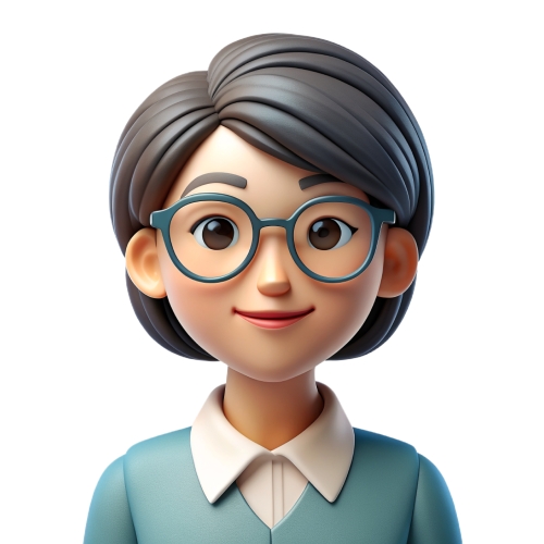 Asian woman wearing glasses people icon character cartoon