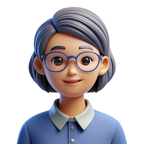 Asian woman wearing glasses people icon character cartoon