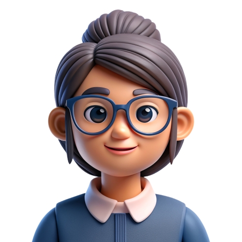 Asian woman wearing glasses people icon character cartoon