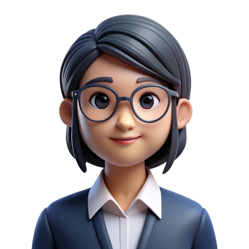 Asian woman wearing glasses people icon character cartoon