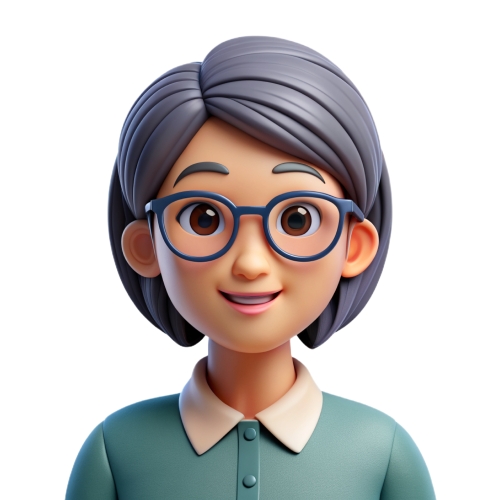 Asian woman wearing glasses people icon character cartoon