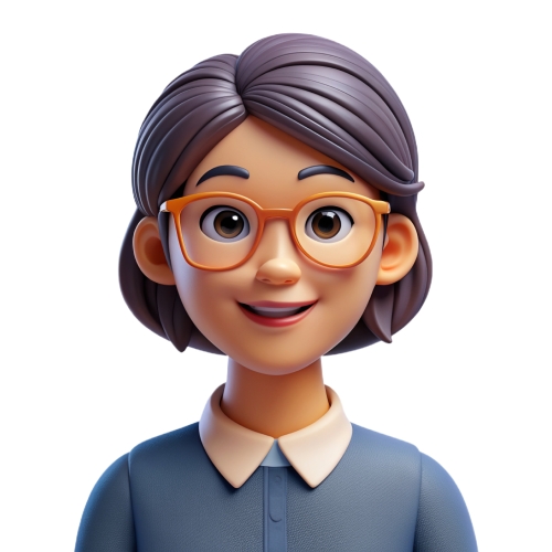 Asian woman wearing glasses people icon character cartoon