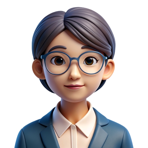 Asian woman wearing glasses people icon character cartoon