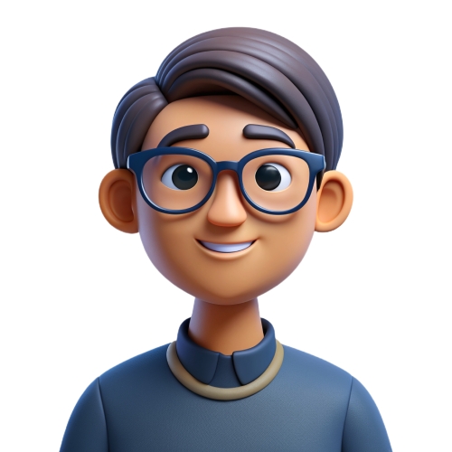 Avatar male in glasses people icon character cartoon