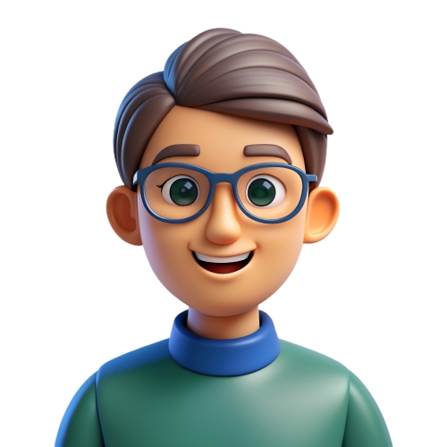 Avatar male in glasses people icon character cartoon