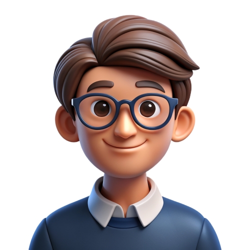 Avatar male in glasses people icon character cartoon