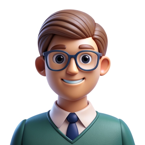 Avatar male in glasses people icon character cartoon