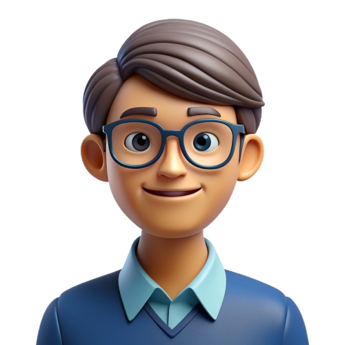 Avatar male in glasses people icon character cartoon