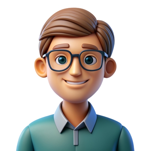 Avatar male in glasses people icon character cartoon