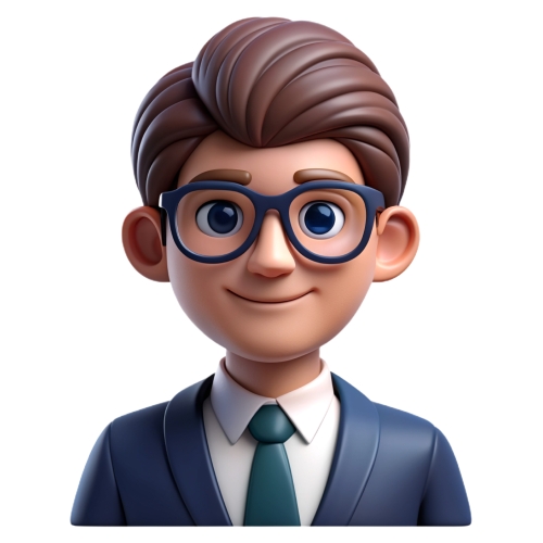 Avatar male in glasses people icon character cartoon