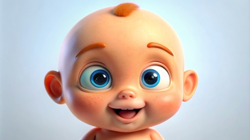 Baby Cartoon, white background