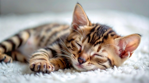 Bengal Cat cute kitten sleeping 27feb24 (10)