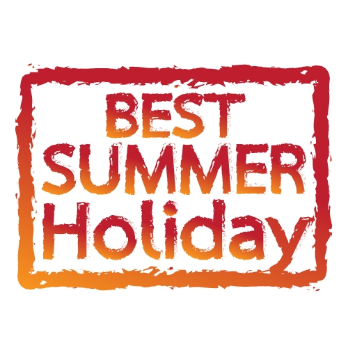 Best Summer Holiday typography design label icon element