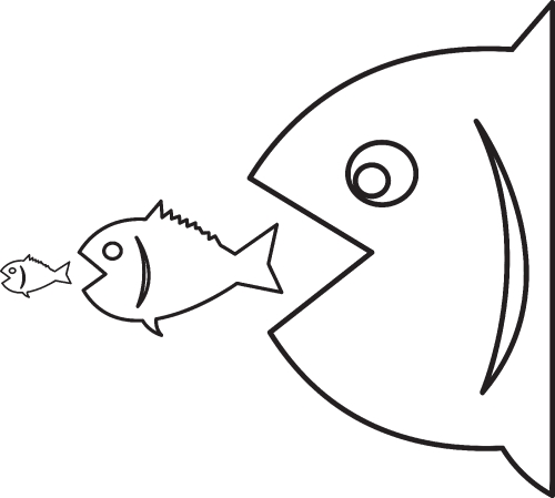 big fish eat little fish icon