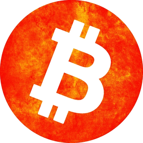 Bitcoin icon digital money sign design