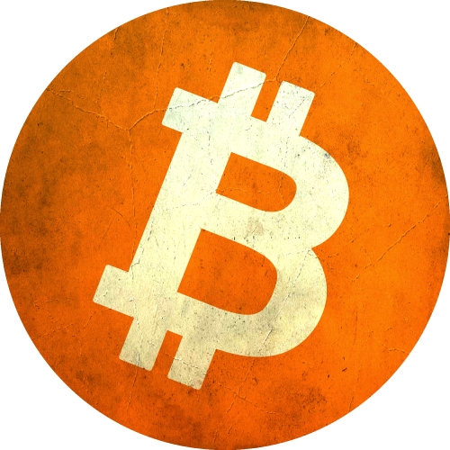 Bitcoin icon digital money sign design