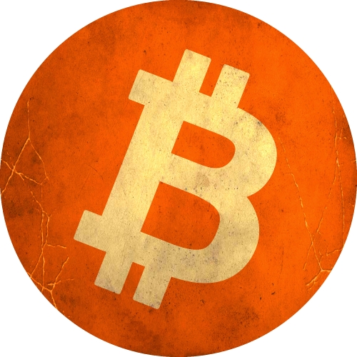 Bitcoin icon digital money sign design