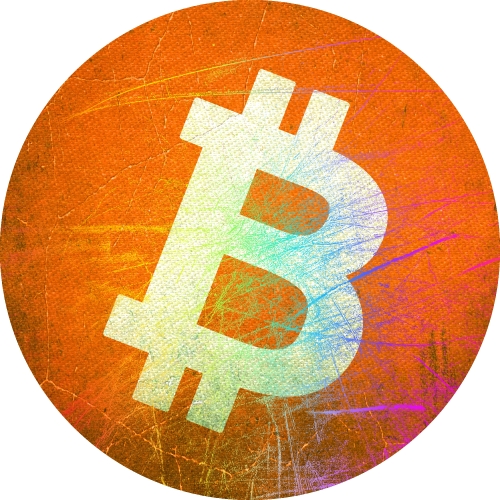 Bitcoin icon digital money sign design