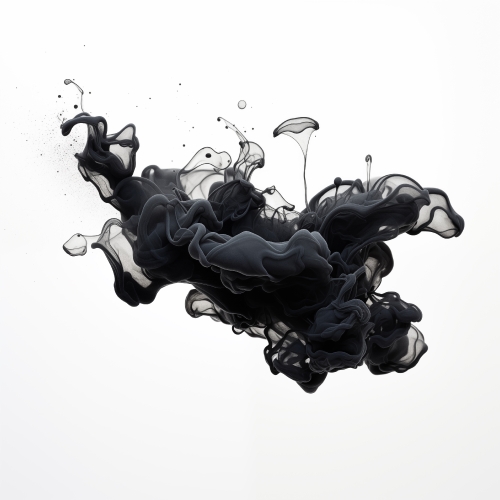 Black ink in water on white background abstract wallpaper