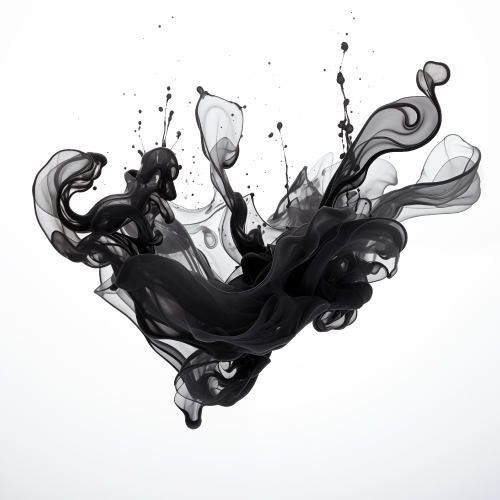 Black ink in water on white background abstract wallpaper