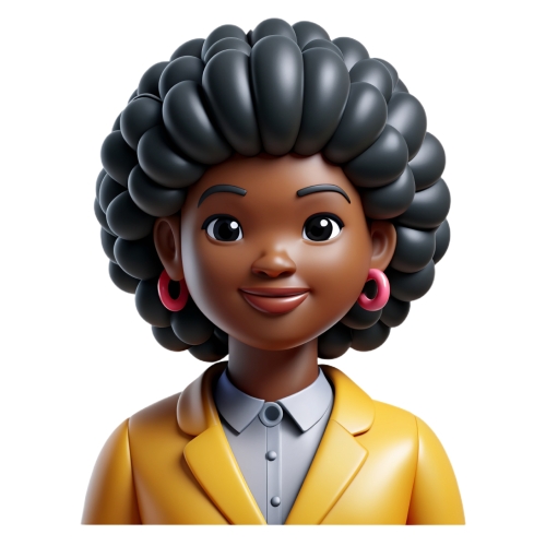 Black woman afro culture style avatar people icon character cart