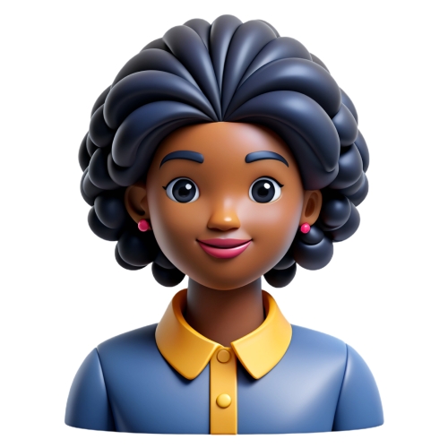 Black woman afro culture style avatar people icon character cart