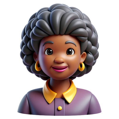 Black woman afro culture style avatar people icon character cart