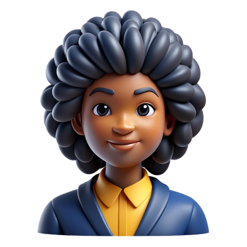 Black woman afro culture style avatar people icon character cart