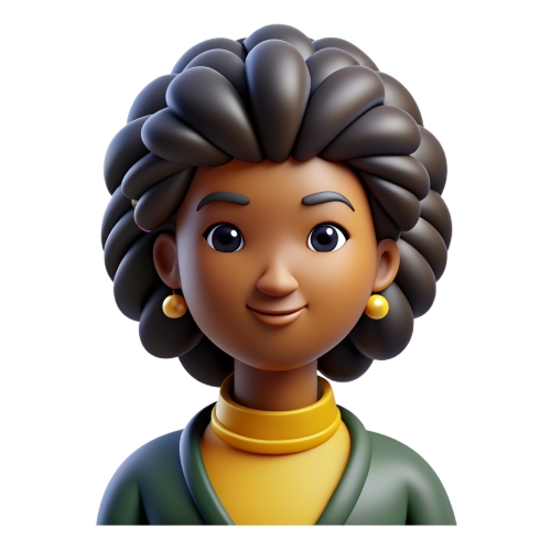 Black woman afro culture style avatar people icon character cart