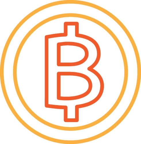 Blockchain Bitcoin Crypto currency sign icon