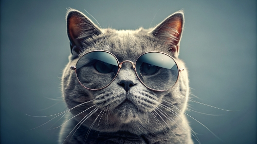 British Shorthair cat, wearing sunglasses 28feb24 (10)