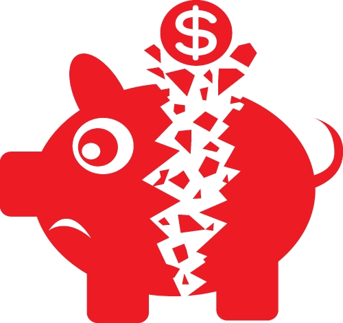 Broken Piggy Bank icon sign design