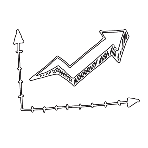 Business and finanse hand draw doodle graph chart 