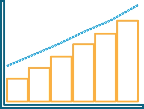 Business data graph icon sign symbol design