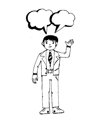 Business Man Presenting and success think