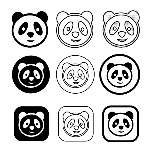 Cartoon character cute funny Panda icon