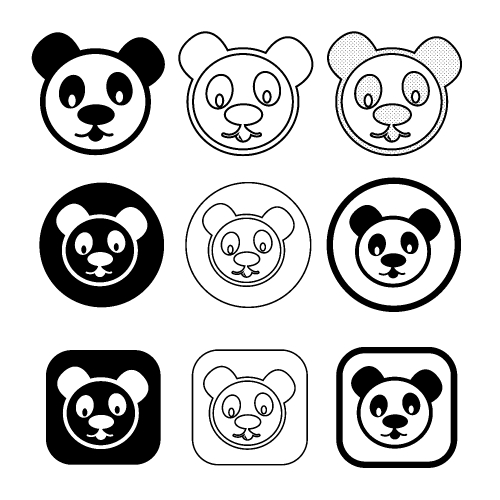 Cartoon character cute funny Panda icon