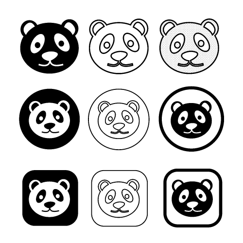 Cartoon character cute funny Panda icon