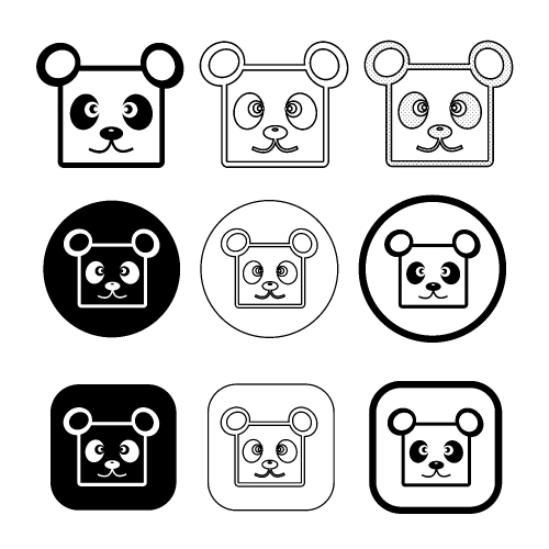 Cartoon character cute funny Panda icon