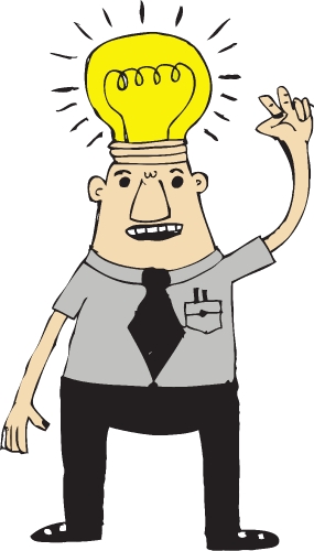 Cartoon character man thinking style design illustration